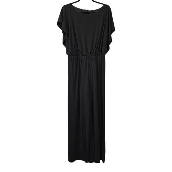Emma & Michele Solid Blouson Wide Leg Black Jumpsuit - Picture 2 of 9